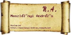 Meszlényi András névjegykártya