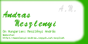 andras meszlenyi business card