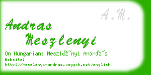 andras meszlenyi business card